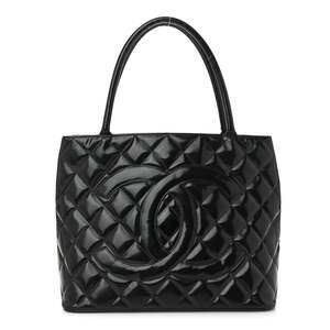 Chanel Patent Medallion Tote Black #230841C18B